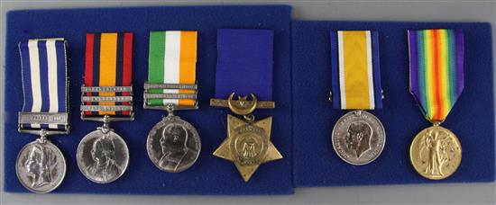 An Egypt and Boer war medal group of 4 medals to Private J.Lawrie, Kings Own Scot Borders